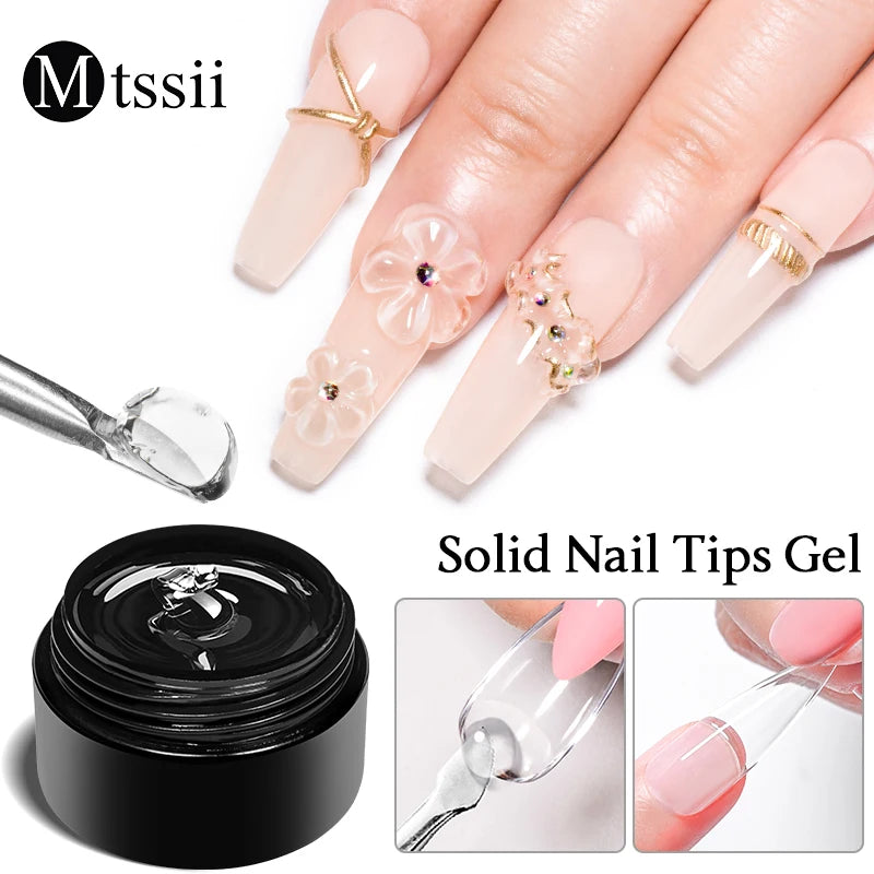 Mtssii 8ml Clear Non Stick Hand Solid Extension Nail Gel Polish 3D Carving Flower Nail Art Building UV Gel Acrylic Varnish