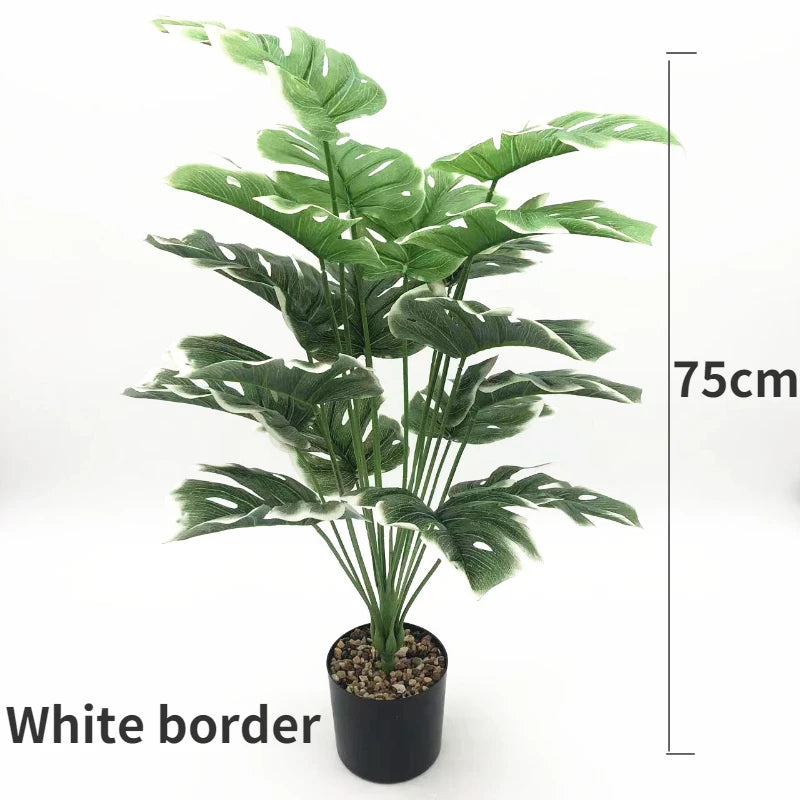 57cm/75cm Nordic Artificial Plant 18 Turtle Back Leaves Longevity Leaf Home Interior Decoration Large Green Plant Fake Plant DIY