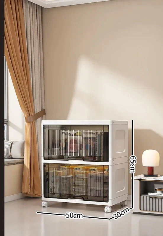 Flip Storage Cabinet Living Room Snack Storage Rack Bedroom Multi-Layer Storage Shelf Multi-Functional Storage Bins Shoe Boxes