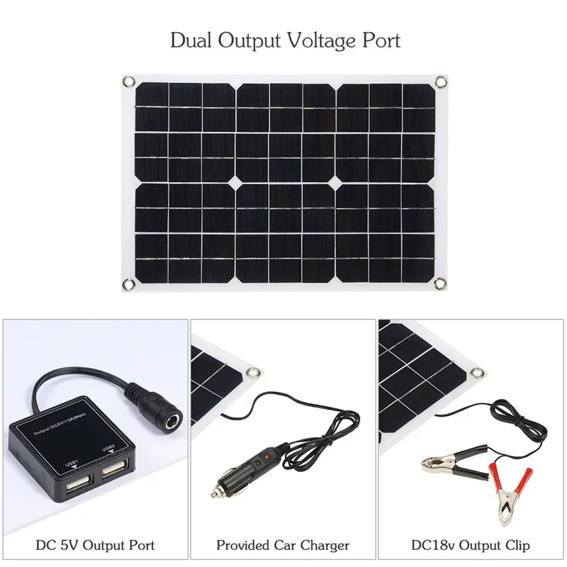 110V/220V 6000W Inverter Solar Power Generation System Solar Panel 12V 30A Controller Complete Power Generation Kit Charger