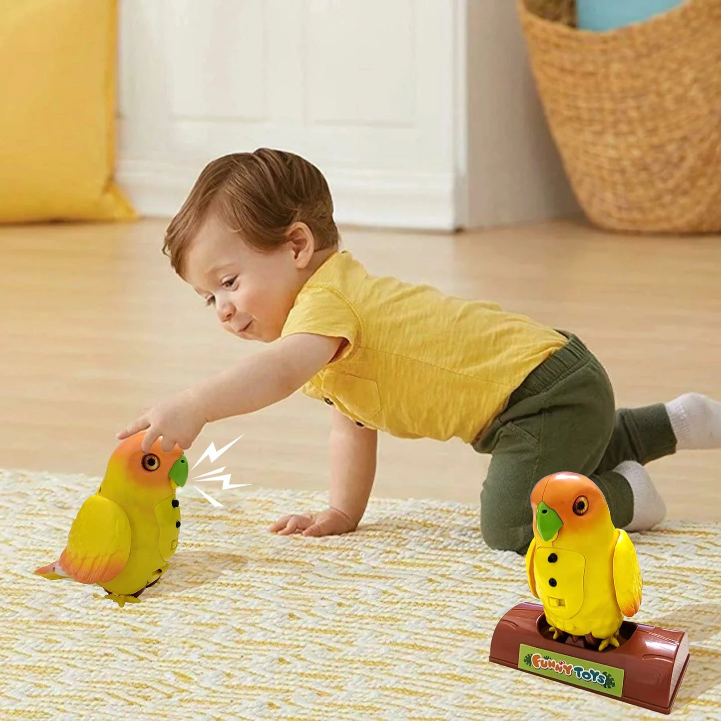 Funny Children's Toys Electric Parrot Hand Gesture Sensing Pet Birds Talking Walking Singing Toys Birthday Gift for Girls Boys