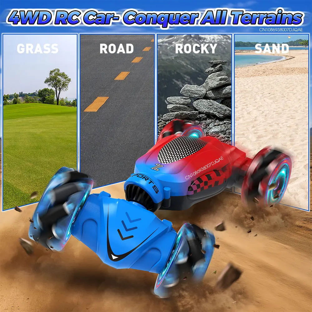 4WD Drift RC Stunt Car 2.4G Gesture Radio Remote Control Twist Car 360° Rotating Climbing Car Toys for Kids Boys Birthday Gift