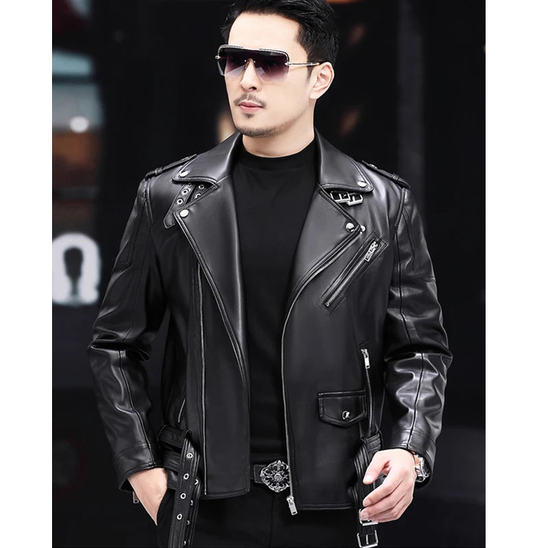 Men Faux Leather Coat Zipper Overcoat Motor Jacket Mens Bomber Jackets Fashion Motorcycle Bikers Punk  Man Brand Top Colthing