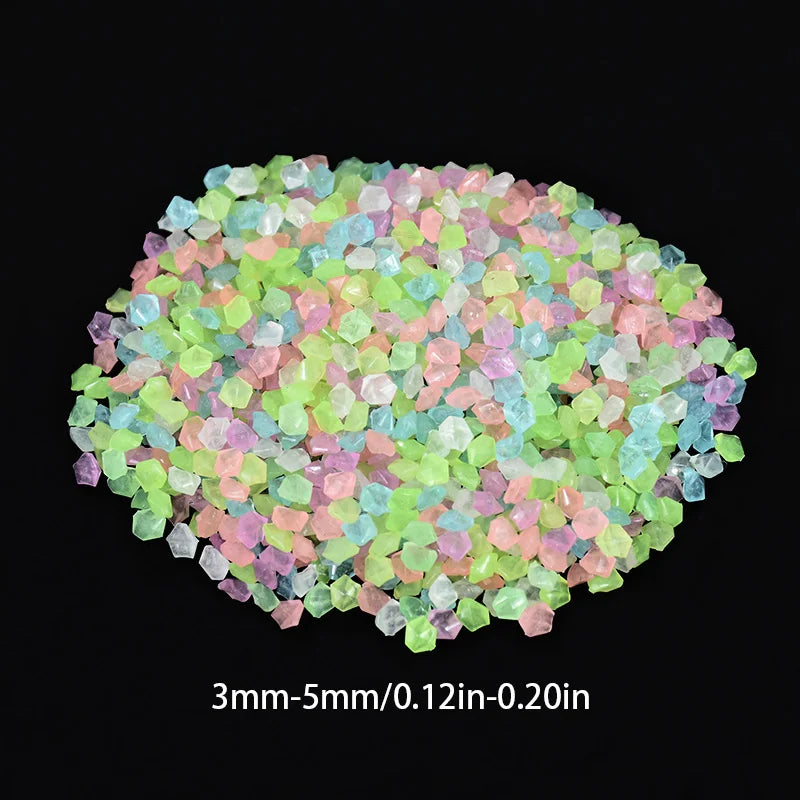 1000pcs Outdoor Luminous Stones Glow In Dark Garden Pebbles Fish Tank Decoration Walkways Path Patio Lawn Yard Glow Gravel Decor