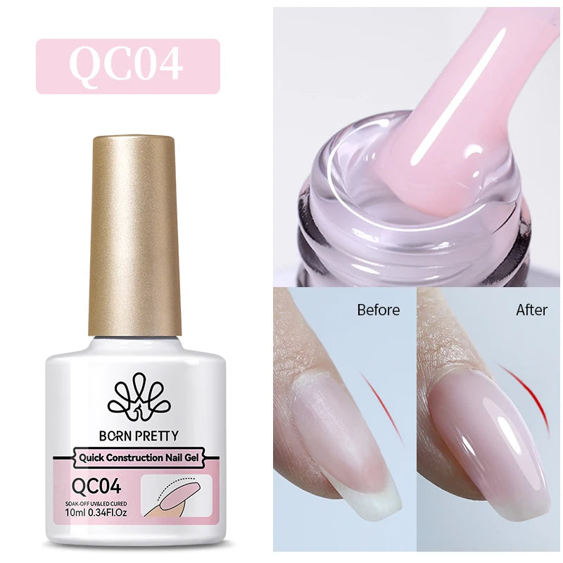 BORN PRETTY 10ML 8-in-1 Strong Nail Glue Gel Nail Polish Transparent Clear Function Gel Thickness Rubber Base Rhinestone Glue