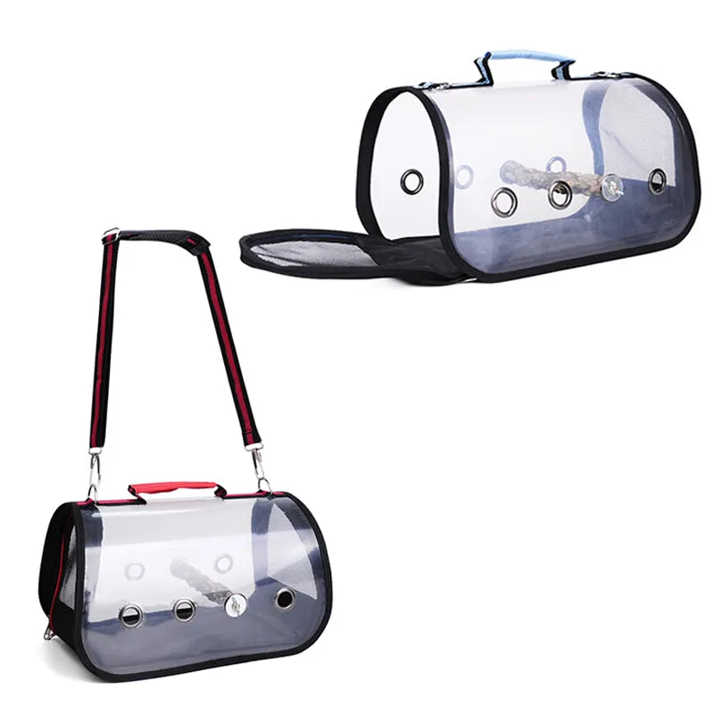 Portable Clear Bird Parrot Transport Cage Breathable Bird Carrier Travel Bag Small Pet Rabbit Guinea Pig Chinchilla Outdoor Bag