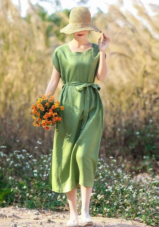 Midi Bandage Green Short Sleeve Female Dress Chic and Elegant Pretty on Promotion Sale Clearance Luxury A Line Women's Dresses