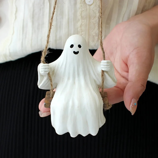 Halloween Swing Ghost Pendant Suitable for Halloween Gardens and Home Outdoor Trees Weird Hanging Decoration