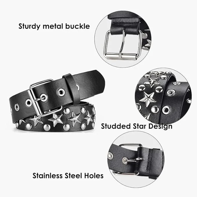 Punk Rivet Studded Belts Hip Hop PU Leather Goth Belt Trendy Jeans Pants Belt For Women Men