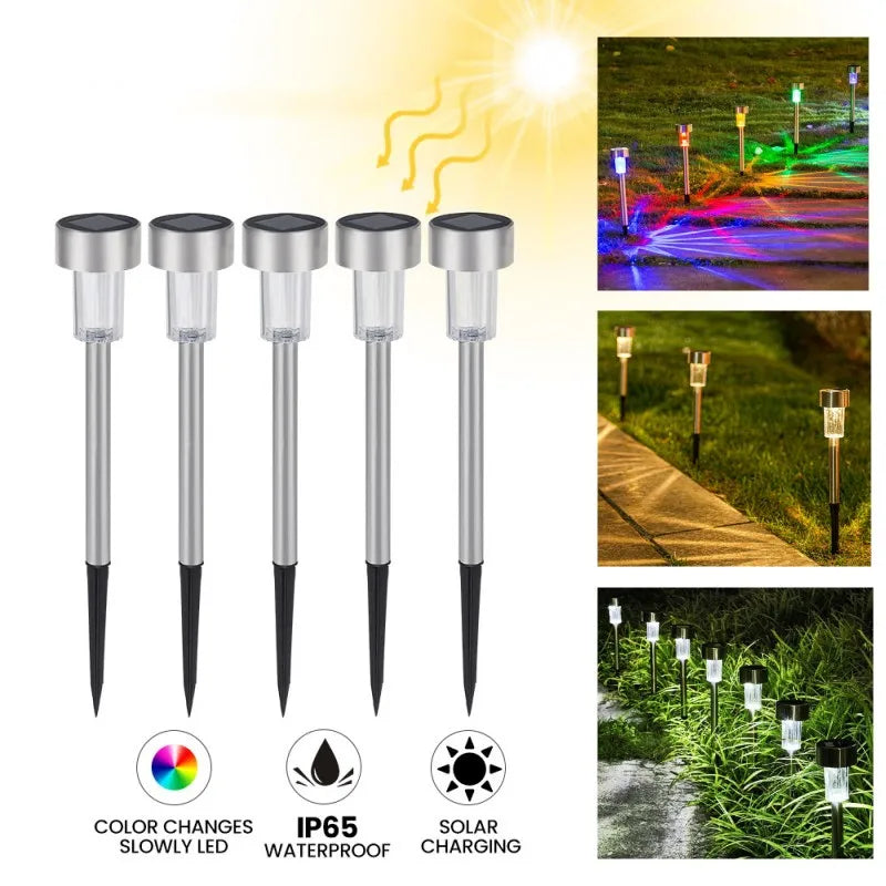 LED Solar Outdoor Ground Lights Solar Powered Waterproof Landscape Lawn Path Lights Lamp Sunlight Courtyard Garden Decoration