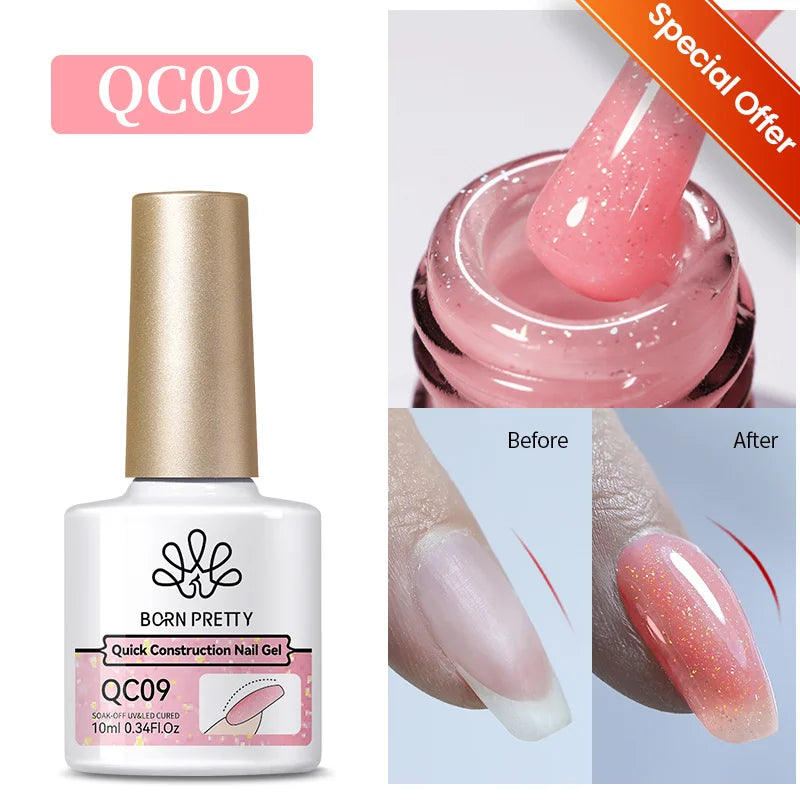 BORN PRETTY 10ML 8-in-1 Strong Nail Glue Gel Nail Polish Transparent Clear Function Gel Thickness Rubber Base Rhinestone Glue