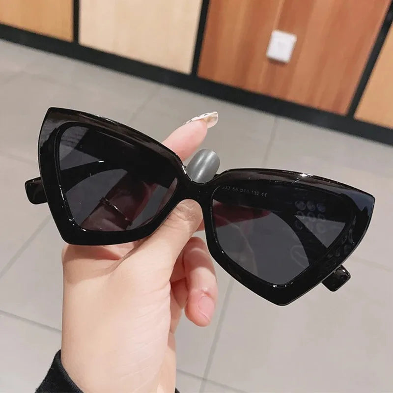 INS Cat Eye Sunglass Trendy Female Eyewear Luxury Brand Designer Popular Women Travelling Sun Shades Glasse