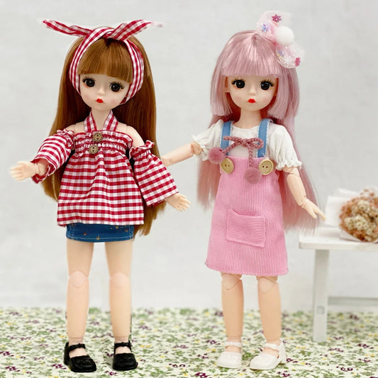 30cm Princess Dolls or Doll Clothes 3D Real Eyedress Up Doll Girl Birthday Gift Toy 1/6 Bjd Doll