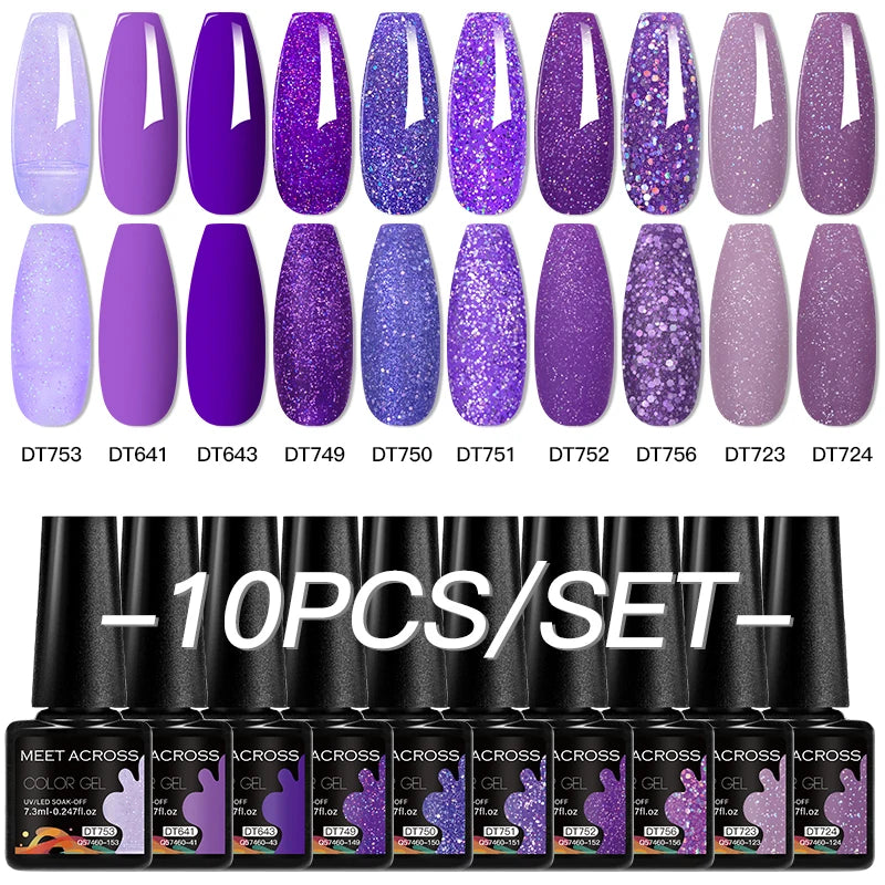 10Pcs Gel Nail Polish Set Macaron Color Semi Permanent UV Gel Varnish For Summer Long Lasting Manicure Kit Soak Off Nail Supplie