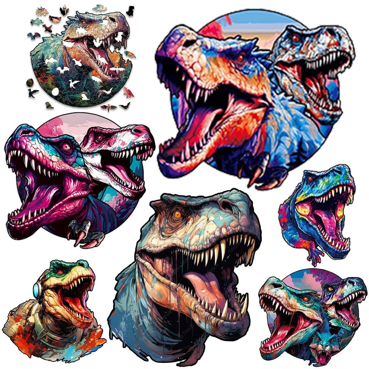 Fierce Dinosaur 3D Wooden Puzzle Adult Kids Jigsaw Puzzles Animal Puzzles Boutique Gift Children Christmas Gifts Toys