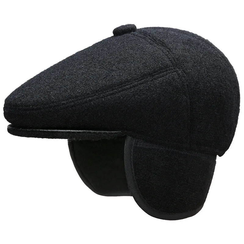 Middle-aged Elderly Duck Tongue Hat Men Winter Grandfather Man Gift Hat Dad With Ears Warm Forward Duck Tongue Cap Free Shipping