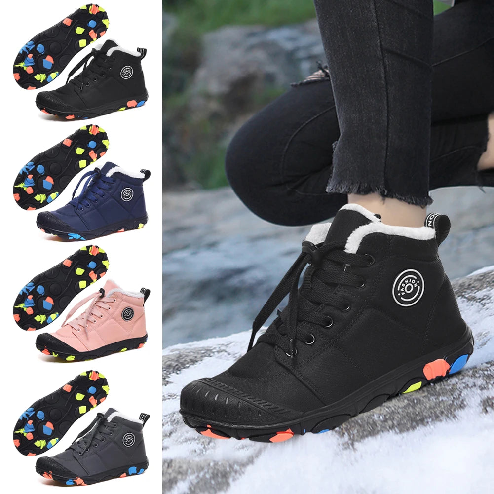 Children Boots Winter Kids Snow Barefoot Non-slip Winter Warm Sports Sneakers Wear-resistant High Top Casual Girl Shoes Footwear