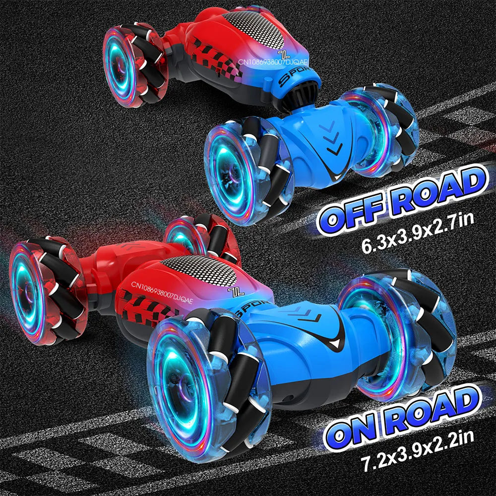 4WD Drift RC Stunt Car 2.4G Gesture Radio Remote Control Twist Car 360° Rotating Climbing Car Toys for Kids Boys Birthday Gift