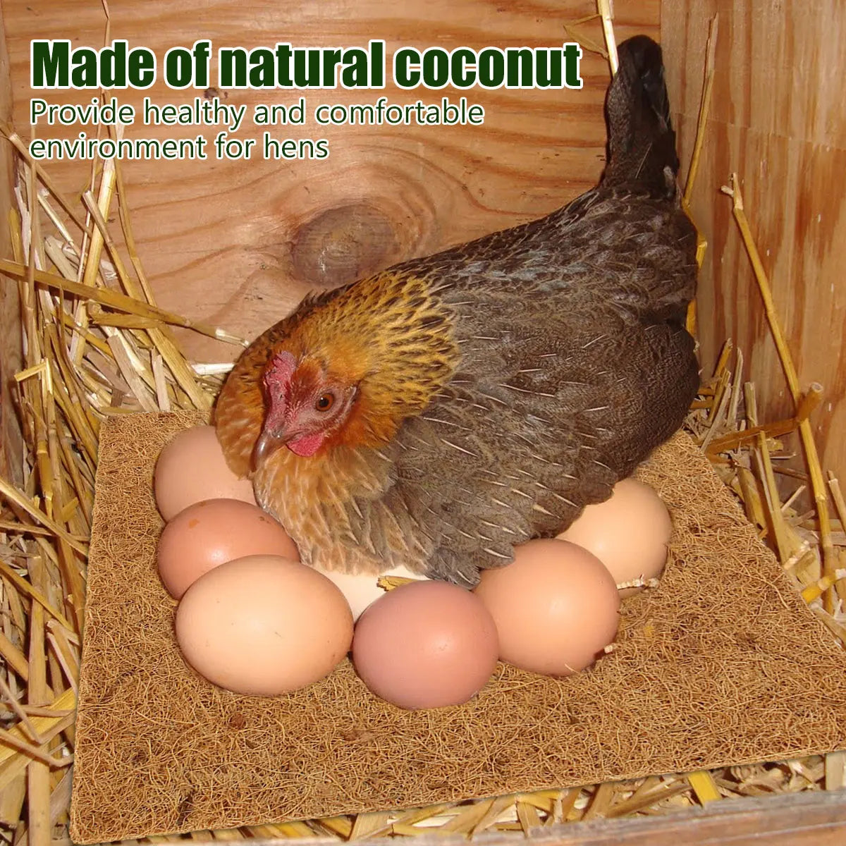 10Pcs 13 Inches Chicken Nesting Pads Multifunctional Reusable Hens Nest Bedding Mats Natural Coconut Palm Hens Nesting Pad