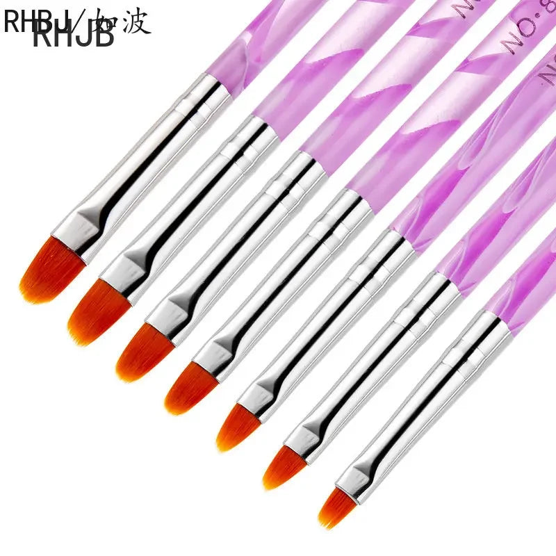 New 2025 Multiple nail art nail brush Design Tip Drawing Carving Dotting Nail Pen Builder Flat Liner Acrylic Gel Polish Manicure