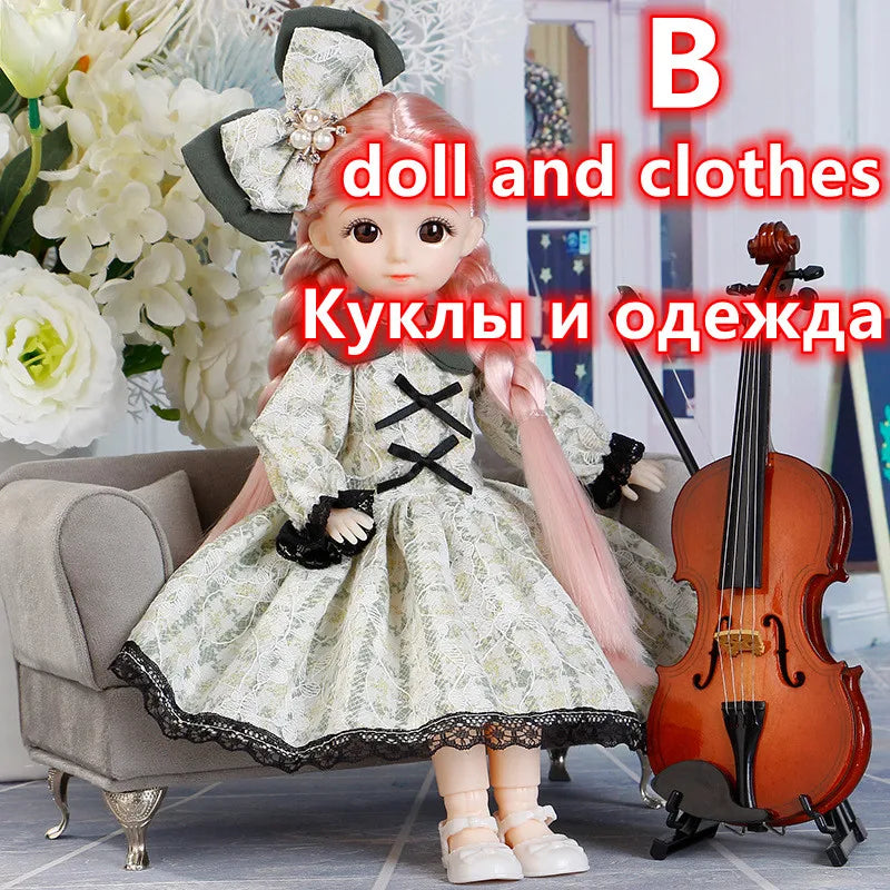 Fashion 1/6 Bjd Doll or Dress Up Clothes Accessories 30cm Princess Doll Kids Children's Girl Birthday Gift Toys