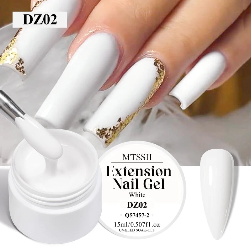 8ml Clear Non Stick Hand Solid Extension Nail Gel Polish Carving Flower Nail Art Building UV Gel Acrylic Varnish Manicure DIY