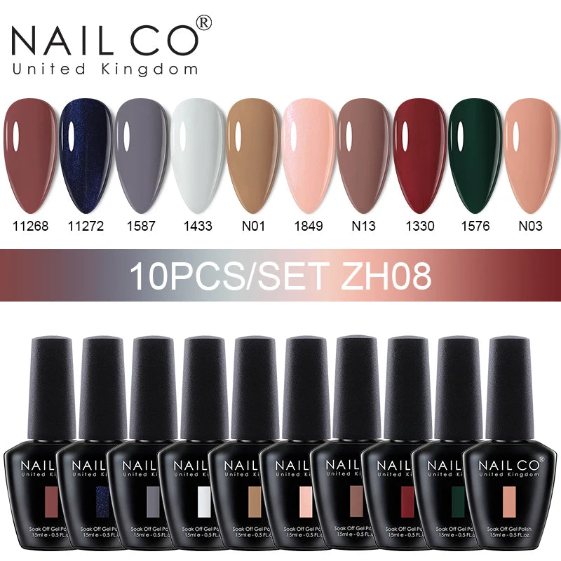 NAILCO 15ml 10/20pcs Gel Nail Polish Set Spring Summer Color UV Gel Nail Art All For Manicure  Gel Paint For DIY Professionals