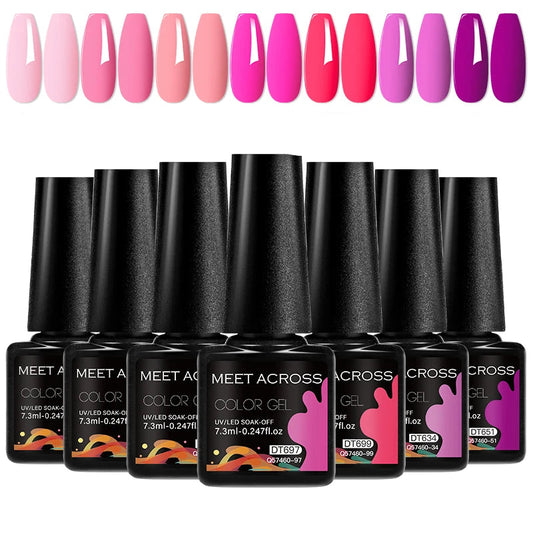 7pcs Gel Nail Polish Set For All Season 7.3ml Semi Permanent UV Gel Varnish Long Lasting Manicure Kit Soak Off Nail Supplies DIY