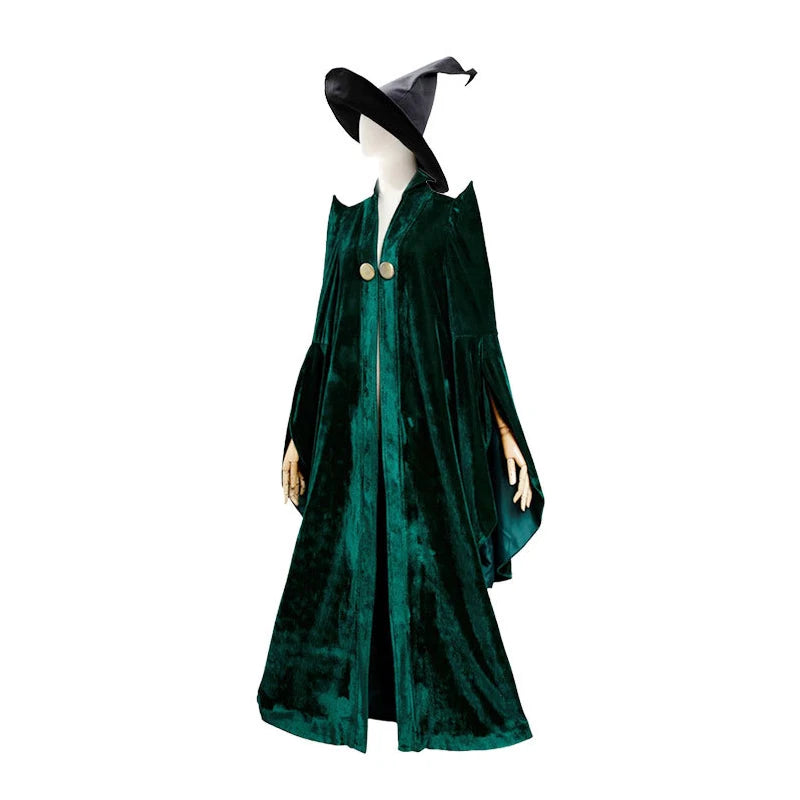 School of Witchcraft and Wizardry Costume Professor Mileva McGonagall Hogwarts College Presidentis Robe Halloween Costume