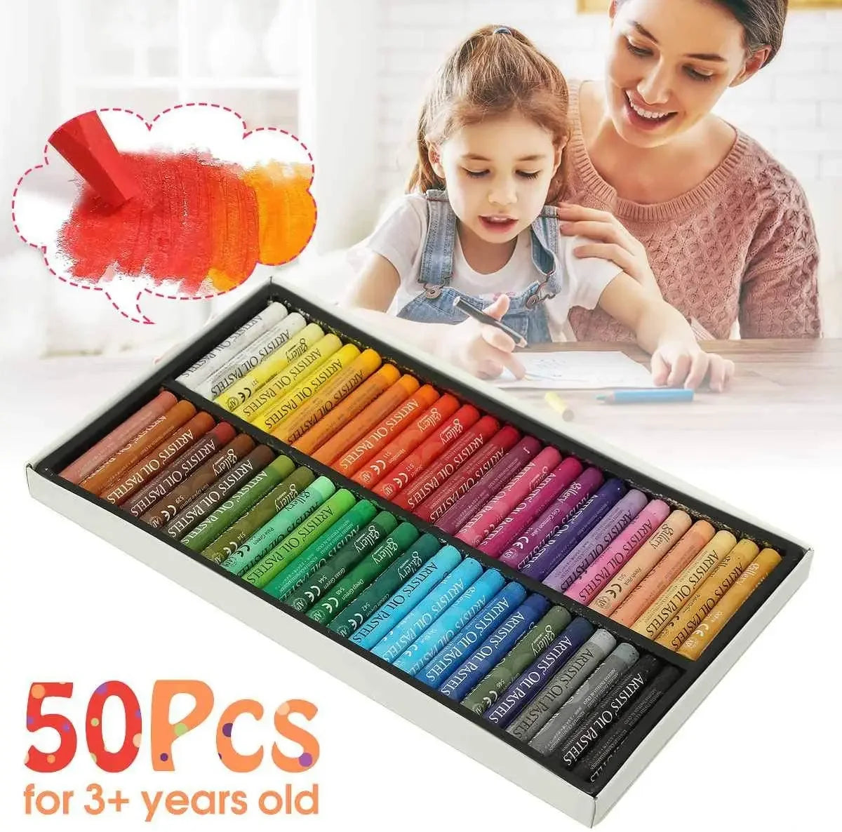 12/25/50 color Artist Oil Pastel Set Crayons Washable Professional Round Non Toxic Sticks Painting Drawing Graffiti Art