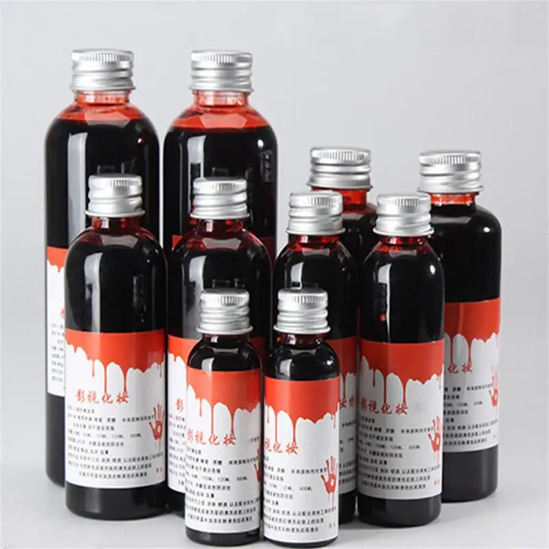 30/60/100/120/150ml Fake Smear Blood Liquid Bottle Stage Prank Theatrical Vampires Funny Horror Festival Party DIY Cosplay Props