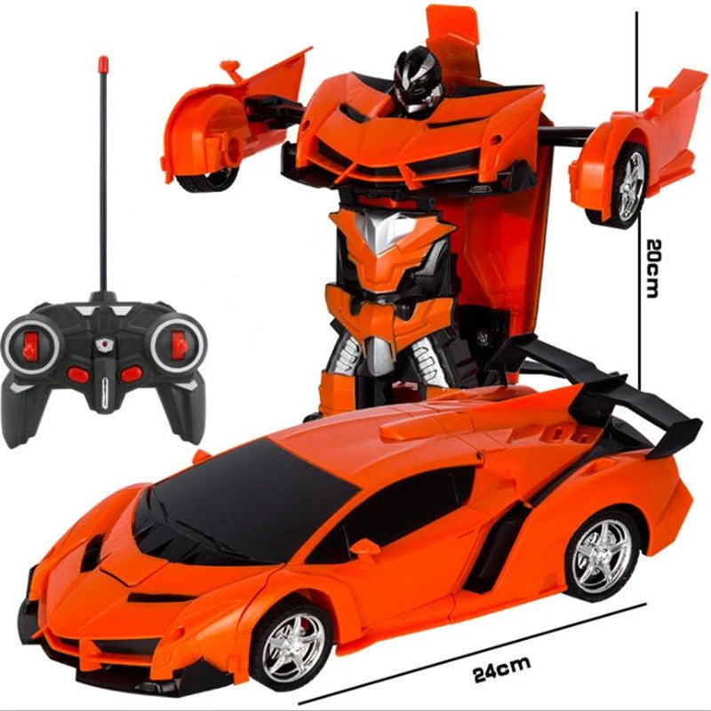 RC Car Transformation Robots Sports Vehicle Model Robots Toys Cool Deformation Car Kids Toys Christmas Gifts For Boys