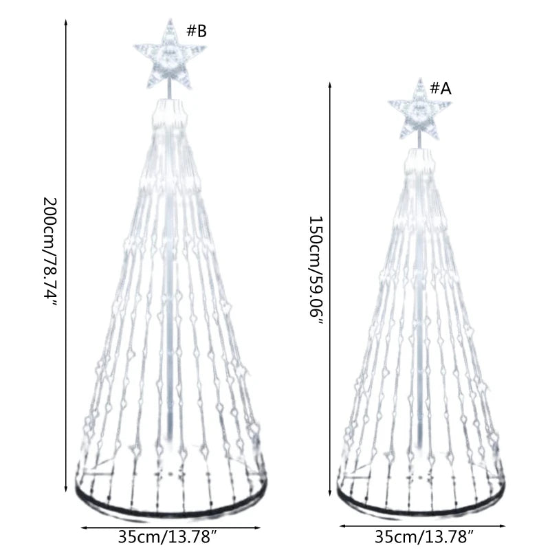 Animated Lightshow Cone Christmas Tree Led Yard Light Led String Lights Waterproof IP44 Home Xmas Outdoor Decoration EU Plug