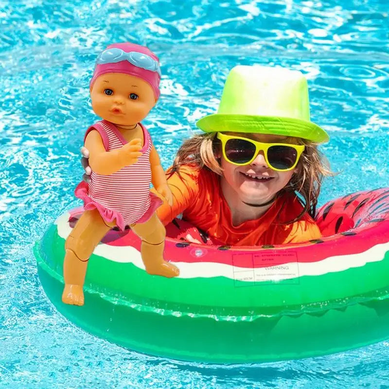 Swimming Dolls For Girls Waterproof Kids Toy Swimmer Doll Waterproof Electric Swim Doll Fun & Cute Motorized Swimming Doll For