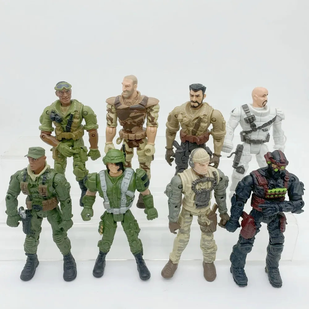 3pcs Warrior Elite Force 1:18 Military Action Figure Toys 10cm Movable Terrorist SWAT Team Figuras for Children Gift