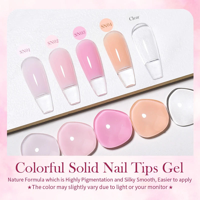 BORN PRETTY Solid Nail Tips Gel 5g Transparent Clear Function Gel Nail Extension Gel Soak Off Nail Art Gel Need UV Lamp Cure