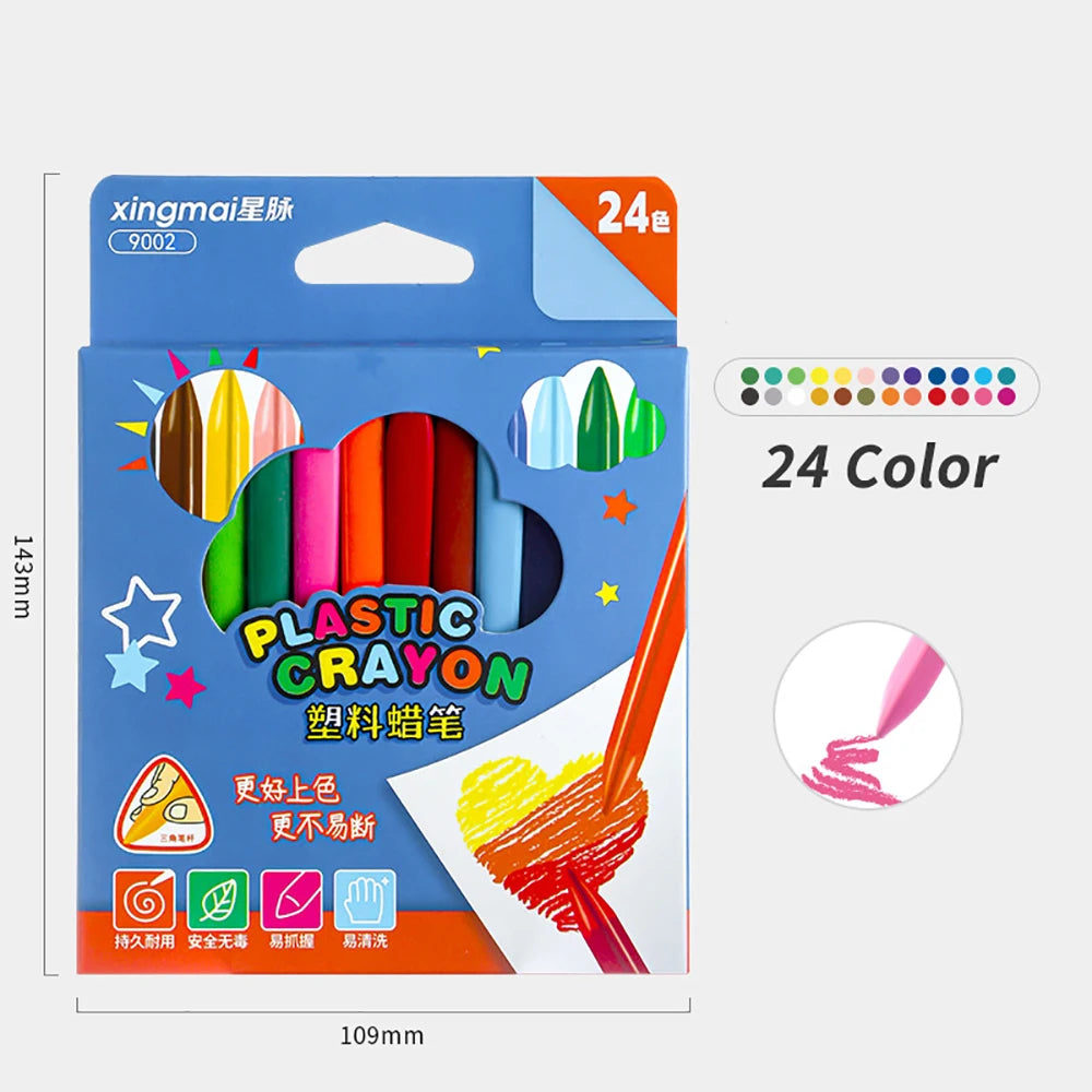 12/18/24/36 Colors Triangular Crayons Set Safe Non-toxic Triangular Colouring Pencil for Students Kids Children