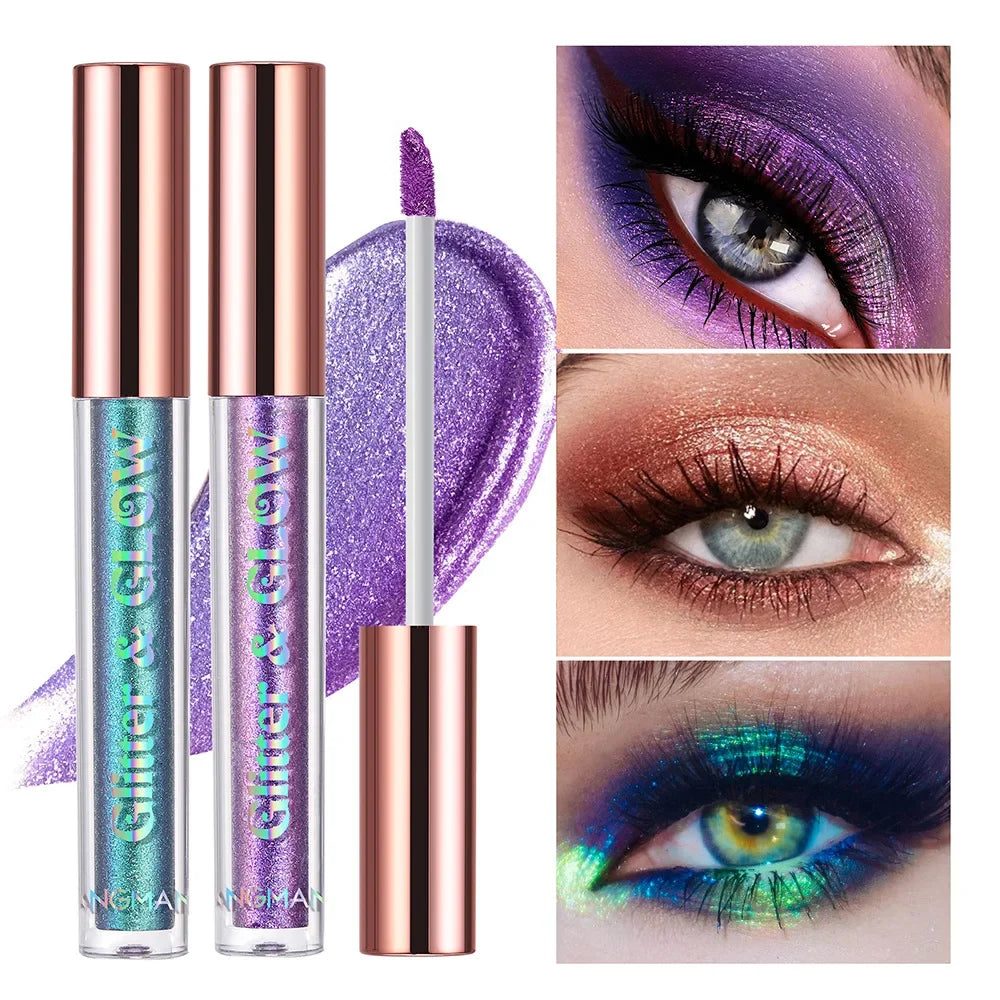 Multi Chrome Pigments Eye Shadow Palette Aurora  Long Lasting Multi Chrome Chameleon Glitter Liquid Eyeshadow Eye Glitter Makeup