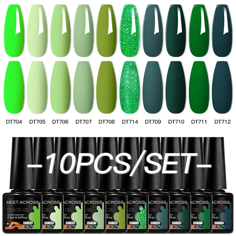 10Pcs Gel Nail Polish Set Macaron Color Semi Permanent UV Gel Varnish For Summer Long Lasting Manicure Kit Soak Off Nail Supplie