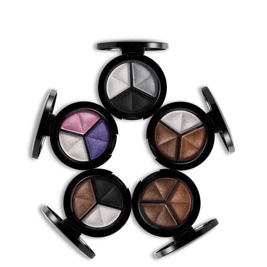 3 Colors Shimmer Glitter Eye Shadow Palette Makeup Copper Bronzer Sliver Grey Metallic Smoky Cut Crease Eyeshadow Nude Cosmetics