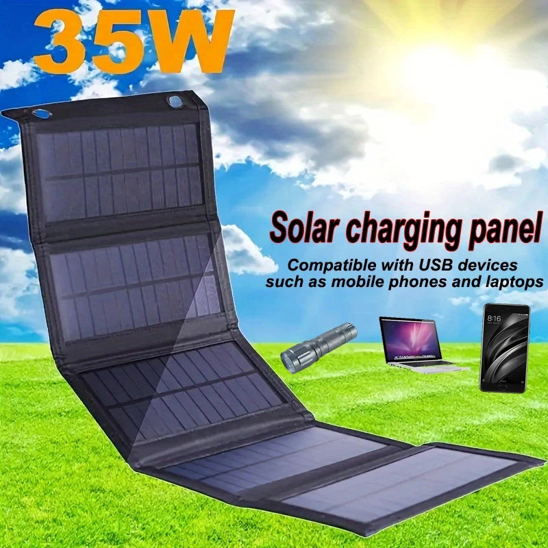 35W High Power Portable Solar Panel Waterproof Foldable Outdoor Power Supply USB Computer Mobile Phone For Outdoor Camping