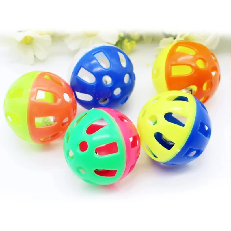 1/2/4PCS Plastic Colorful Cat Toys Bells Balls Play Kitten Fun Games Pets Interactive Animal Exercise Funny Cat Toy Ball