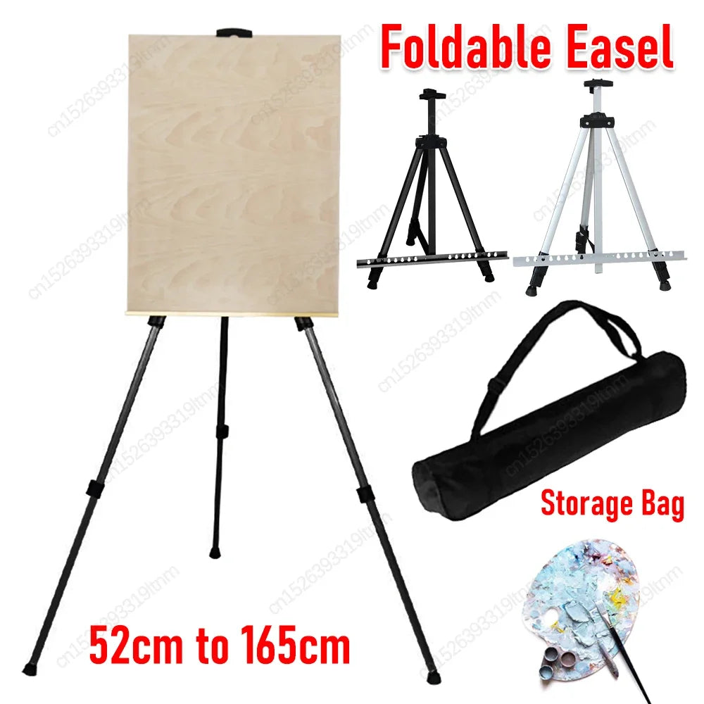 1.6m Tripod Display Rack Telescopic Folding Portable Travel Painting Easel Shelf