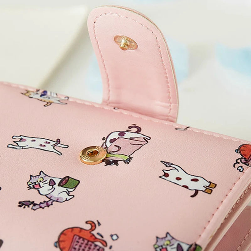 Mini Cartoon Short Wallets Women Student Coin Zipper PU Leather Foldable Korean Purses Ins Portable Simple Kawaii Holders Femme