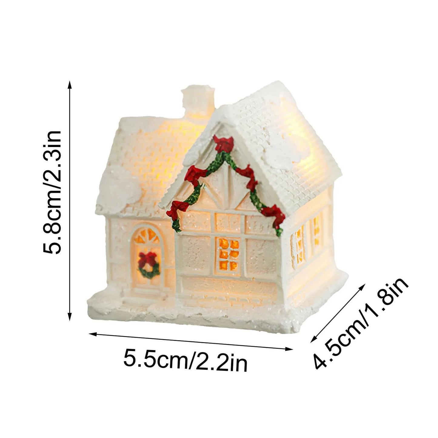 New Christmas Village Lights Up House Ornament LED Lights Up White Christmas Village House Set for Xmas Home Interior Decoration