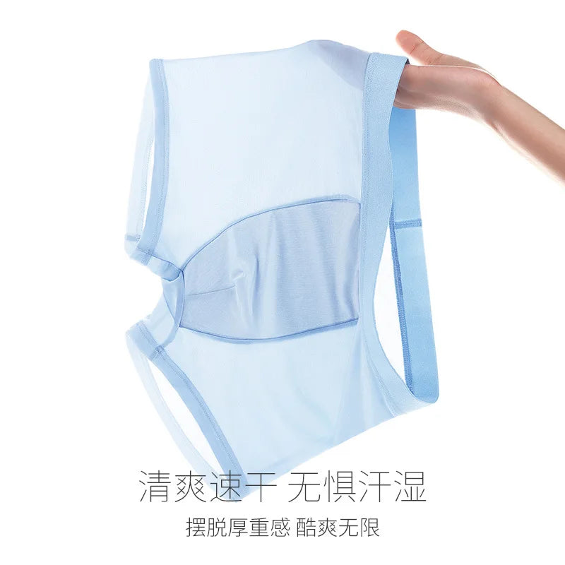 Hot Sale Male's Cool Light Ice Silk Underpants Summer Graphene Antibacterial Underwear Men's Breathable Quick Dry Boxers