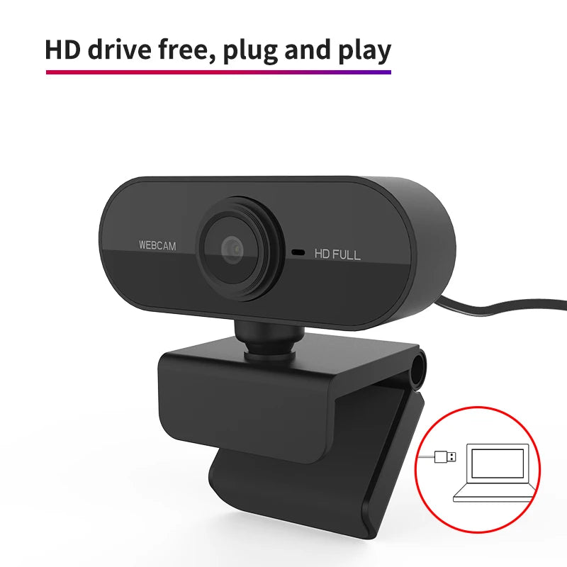 1080P high-definition mini computer camera, live streaming camera, built-in microphone, USB network camera, support for laptop