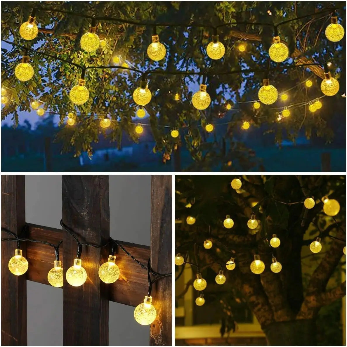 60 LED Solar Fairy Lights Outdoor LED Solar String Lamps 11M Waterproof 8 Modes for Tree Christmas Decoration Party Decor Garden