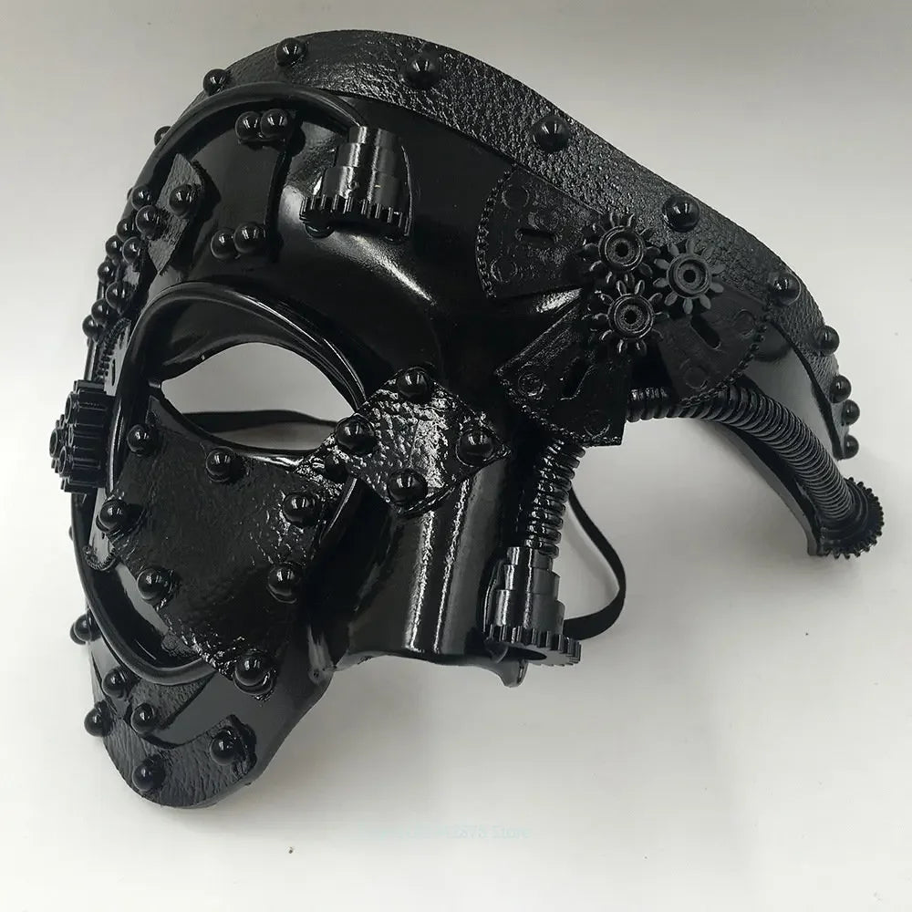 Halloween Mechanical Gear Steampunk Phantom Masquerade Cosplay Mask Half Face Costume Carnival Masquerade Party Dress Up Props