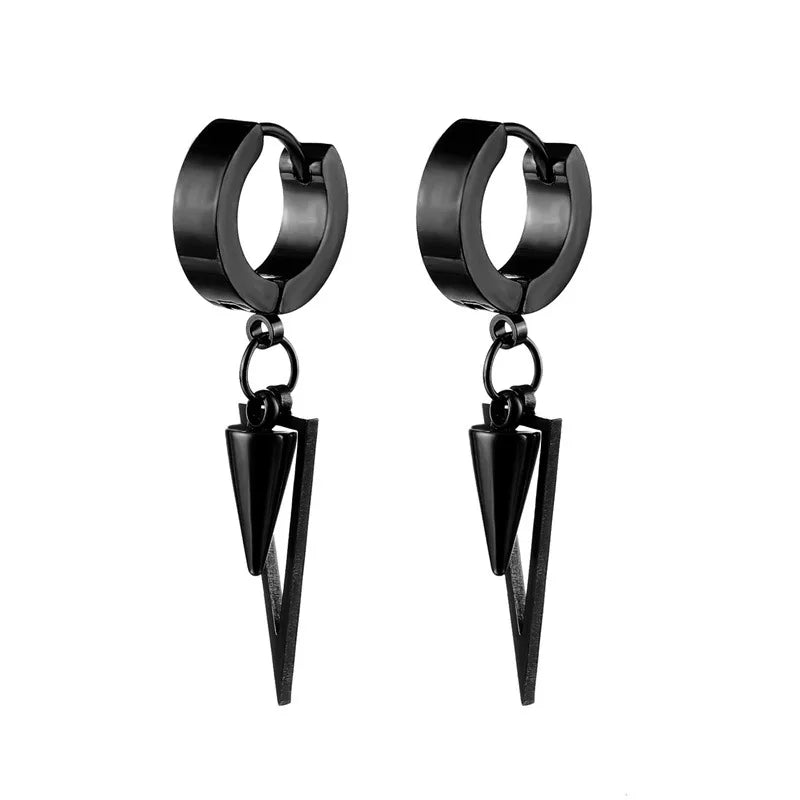 Fashion Punk Black Arrow Stainless Steel Drop Earrings For Women Men Gothic Street Pop Hip Hop Ear Jewelry Statement